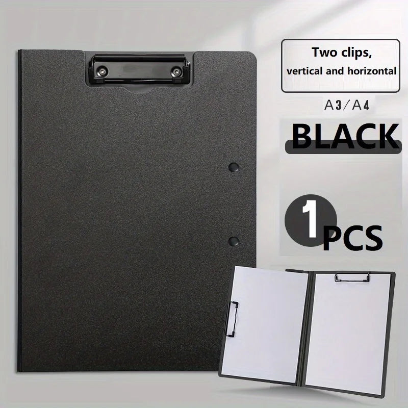 1pc A4 File Folders, Documents Organizer, Clipboard With Cover, Paper Folder For Business & School, Stationery & Office Suppl