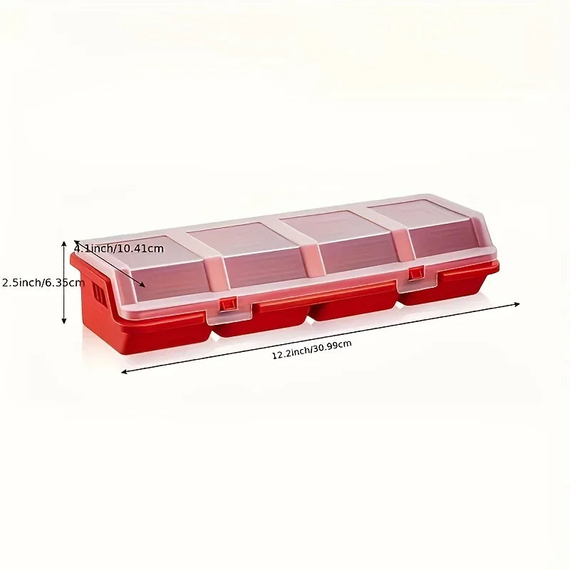 1Pc/2Pcs Multi-Compartment Organizer Box For Screws & Small Parts - Durable Plastic Hardware And Jewelry Storage Case - 1pcs