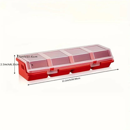 1Pc/2Pcs Multi-Compartment Organizer Box For Screws & Small Parts - Durable Plastic Hardware And Jewelry Storage Case - 1pcs