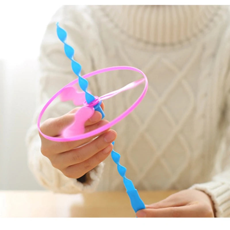 20set/bag Colorful Bamboo Dragonfly Plastic Hand Push Flying Toys Kids Birthday Party Favors Guests Treat School Goodie Fille