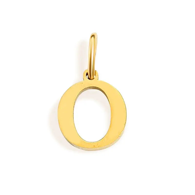 26 Letter Alphabet Initial 10mm Charm Pendant Jewelry Gold Stainless Steel Simple PVD Plated DIY Necklace Bracelet Jewelry - 