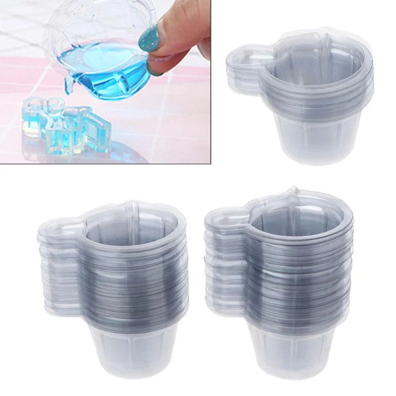 50/100Pcs 40ML Plastic Disposable Cups Dispenser Silicone Resin Mold Kit for DIY Epoxy Resin Jewelry Making Tools Accessories