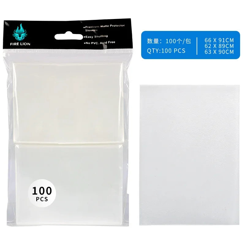 100PCS 66x91mm Matte Colorful Standard Size Card Sleeves TCG Trading Cards Protector Tarot Shield Board Games Magical Cover P