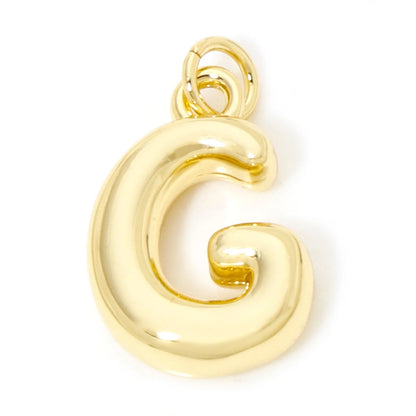 1Pcs English Letter Brass Charms 18K Real Gold Plated Capital Alphabet Initial A-Z Pendant Personalized Jewelry Making Findin