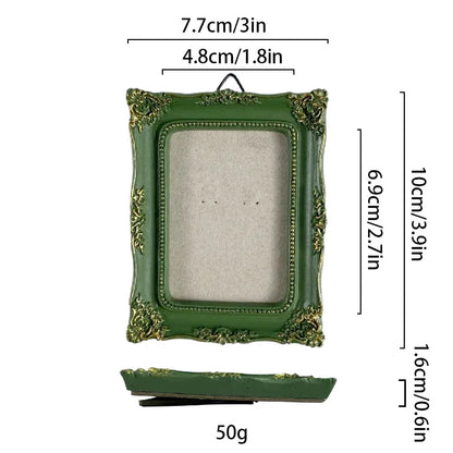 Vintage Mini Picture Frame Baroque Table Wall Hanging Decor Resin Relief Photo Frame European Art Jewelry Decoration Photo Pr