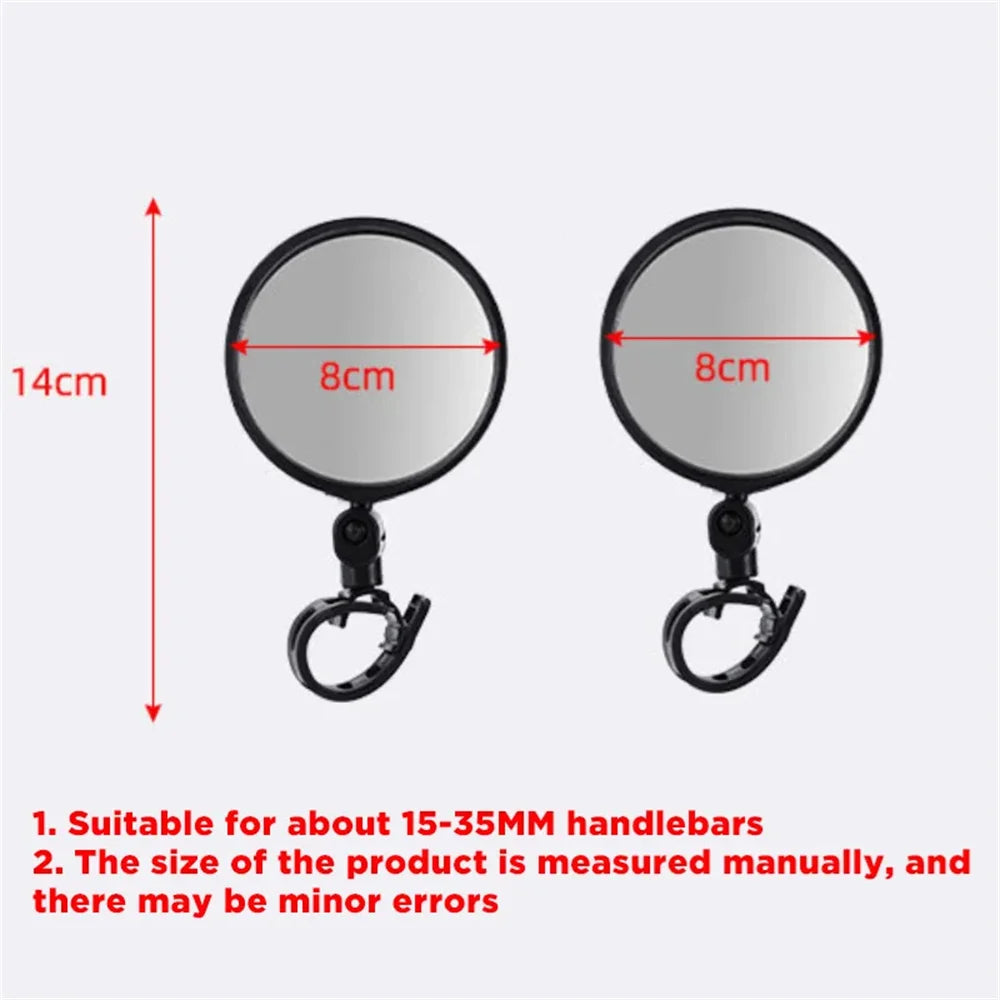Universal Bicycle Mirror Rearview Adjustable Rotate Wide-Angle Cycling Handlebar Rear View Mirrors for MTB Road Bike Accessor