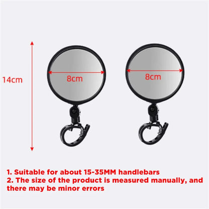 Universal Bicycle Mirror Rearview Adjustable Rotate Wide-Angle Cycling Handlebar Rear View Mirrors for MTB Road Bike Accessor