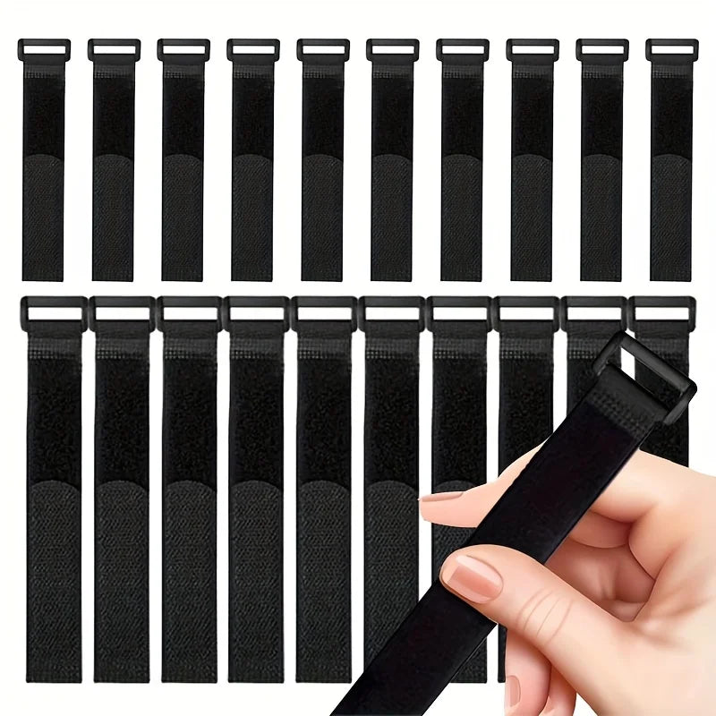 10-100pcs Reusable Hook and Loop Tie-downs Adjustable Nylon Cable Ties Nylon Fasteners Cord Straps Organizer for Securing Wir