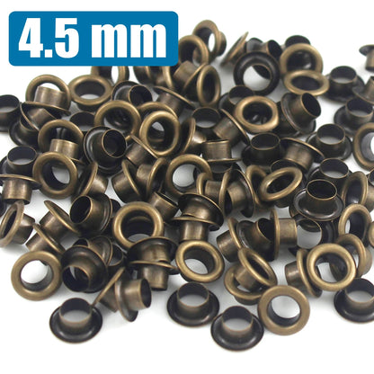 100sets 4mm Brass Eyelet with Washer Leather Craft Repair Grommet Round Eye Rings For Shoes Bag Clothing Leather Belt Hat
