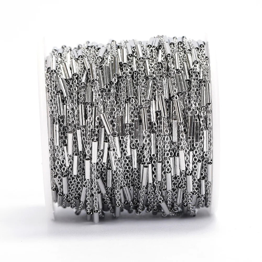 No Fade 2Meters Stainless Steel Chains for Jewelry Making DIY Necklace Bracelet Accessories Gold Chain Lips Beads Beaded Chai