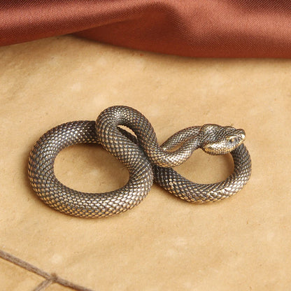 Home Decoration, Retro Copper Snake Ornament, Antique Animal Figurines, Unique Desk Decor, Vintage Home Accessories, Miniatur