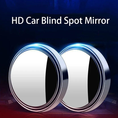 2Pcs Round Frame Convex Blind Spot Mirror Safety Driving Wide-angle 360 Degree Adjustable Clear Rearview Mirror Car Accessori