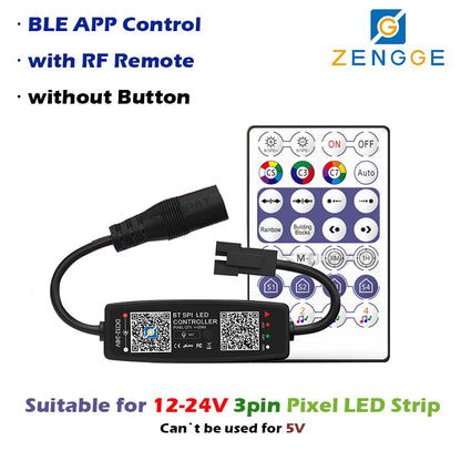 BLE WS2812B Controller BT Music for Pixel LED Strip Light SK6812 WS2811 WS2812 LED Light Strip USB 5V APP Remote Controller -