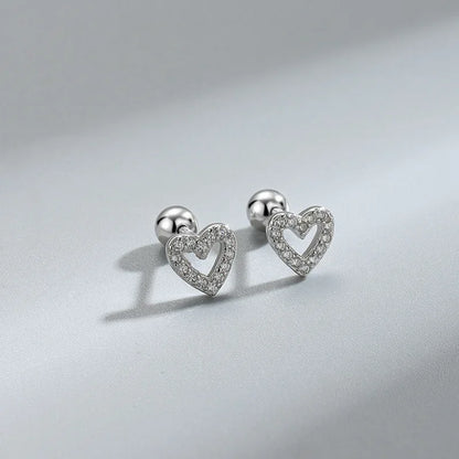 New Fashion Heart Stud Earrings for Women Hypoallergenic Screw Cartilage Helix Earring Girls Piercing Accessories Jewelry Gif
