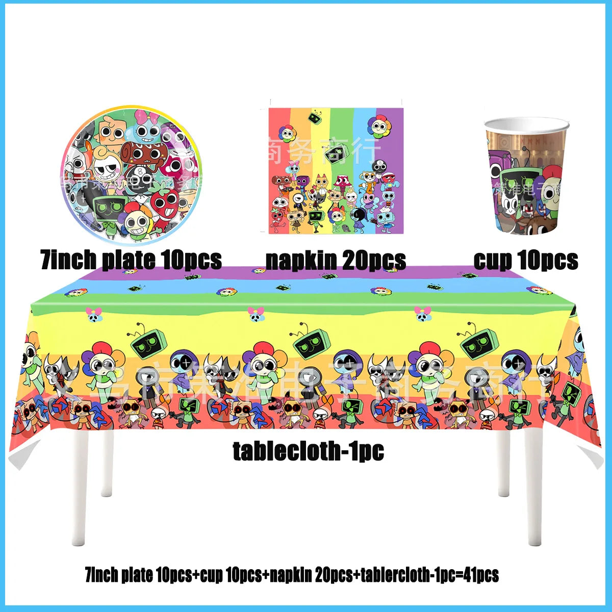 Dandys World Theme Birthday Party Decoration Disposable Tableware Dandy Balloon Napkin Backdrop For Baby Shower Kid Gift Supp