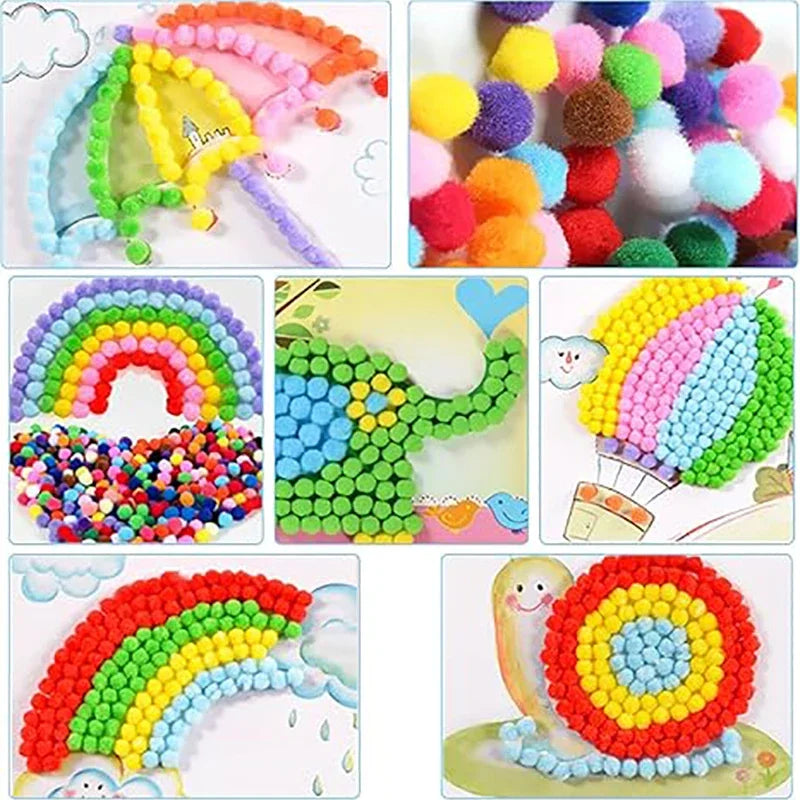 Mini Fluffy Soft Pom Poms Pompoms Ball,Handmade Craft Toys,Wedding Christmas Decor,DIY Sewing Supplies,8mm,10mm,15mm,20mm,30m