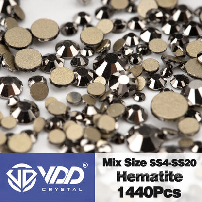 VDD SS4-SS20 Mix Size Clear Crystal Non-Hotfix Gold FlatBack Rhinestones Decorations DIY Glitter Stones 3D Nail Art Accessori