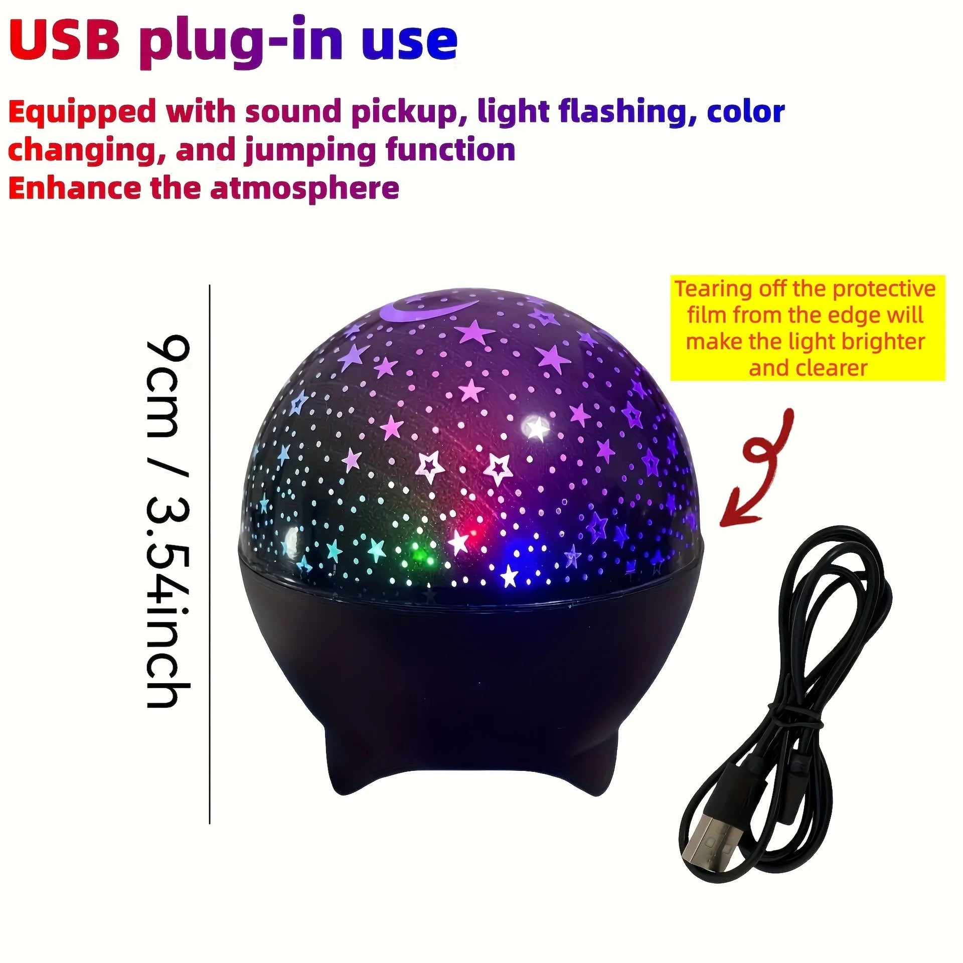 RGB Night Lights LED Projector Light Starry Moon Galaxy Projection Lamp 5V USB for Kids Present Christmas Gift Room Decoratio