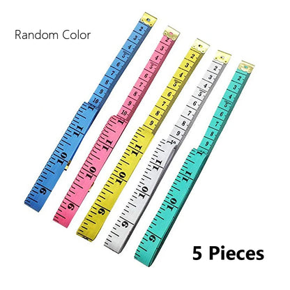 1/5/10Pcs 150cm/60-Inch Soft Body Measuring Ruler Tailor Tape Measure Centimeter Meter Sewing Measuring Tape in Random Colors