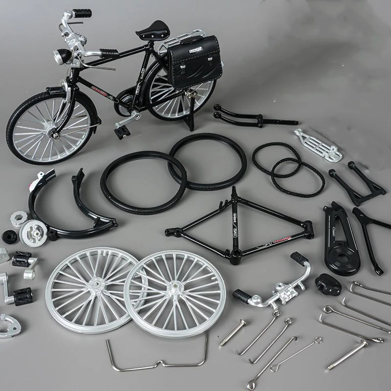 Nostalgic retro style Assembled DIY bicycle 28 bicycle Alloy Bicycle Model Toy DIY Model Ornaments Toy