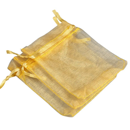 50/100pcs/lot Organza Gift Bag For Jewelry 24 Colors Drawstring Pouches For Wedding Christmas Candy Gift Bags Jewelry Packing