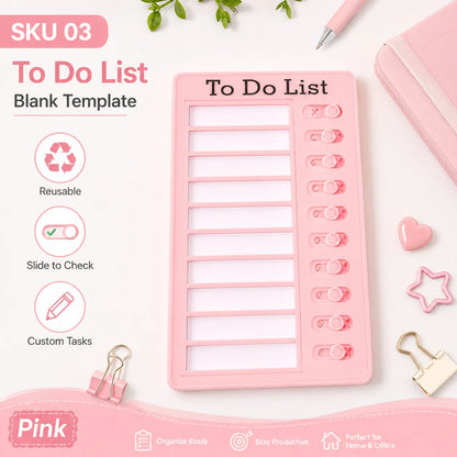 Self Discipline Checklist Board, Replaceable Plastic Chore Chart for Kids Adults, Summer Task Planner & Daily Habit Tracker