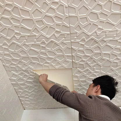 5-20pcs 35*35cm Ceiling 3d Home Bedroom Decor Background Wallpaper Peel Stick Waterproof Decoration Wall Stickers Anti-collis