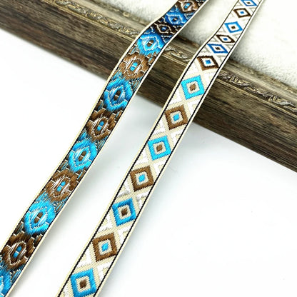 2 yards/lot 13mm Vintage Ethnic Embroidery Ribbon Lace Trim DIY Clothes Bag Accessories Embroidered Fabric - 05