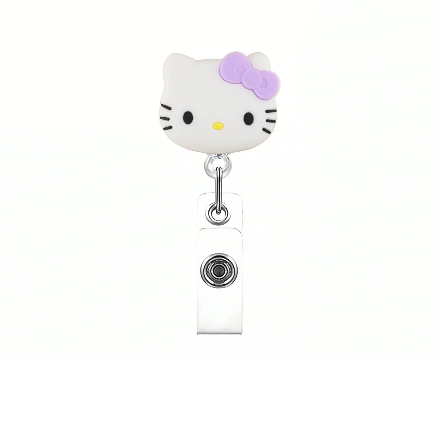 Kawaii Gift Kitty Cat Retractable Badge Reel Sparkling card holder accessories With Keychain For Women Student office supplie