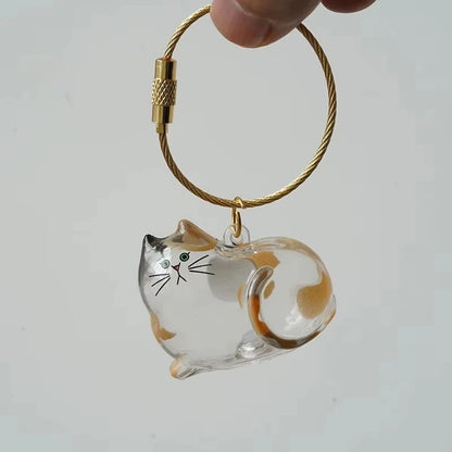 Cat Fur Memorial Charm Resin Keepsake Capsule for Pet Hair Portable Keychain Pendant for Hair Rainbow Bridge Pendant - B
