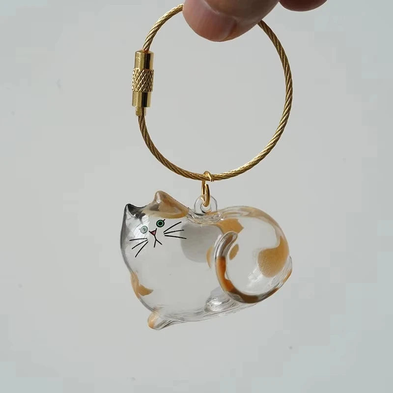 Cat Fur Memorial Charm Resin Keepsake Capsule for Pet Hair Portable Keychain Pendant for Hair Rainbow Bridge Pendant