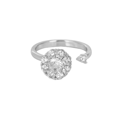 Anti Stress Anxiety Fidget Rings for Women Stainless Steel Sunflower Sun Star Spinner Ring Christmas Jewelry Gifts - JZ8155P