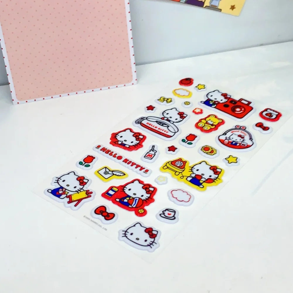 Genuine Sanrio Hello Kitty Sticker Book Journaling Supplies Planner Scrapbooking Laptop Phone Deco Decals Girls Toys Gifts
