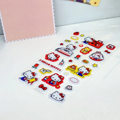 Genuine Sanrio Hello Kitty Sticker Book Journaling Supplies Planner Scrapbooking Laptop Phone Deco Decals Girls Toys Gifts