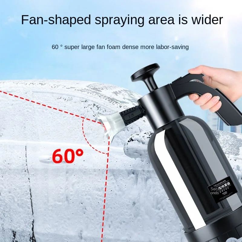 2L Hand Pump Foam Sprayer with 3 Types of Nozzle Hand Pneumatic Foam Cannon Snow Foam Car Wash Spray Bottle Car Window Cleani