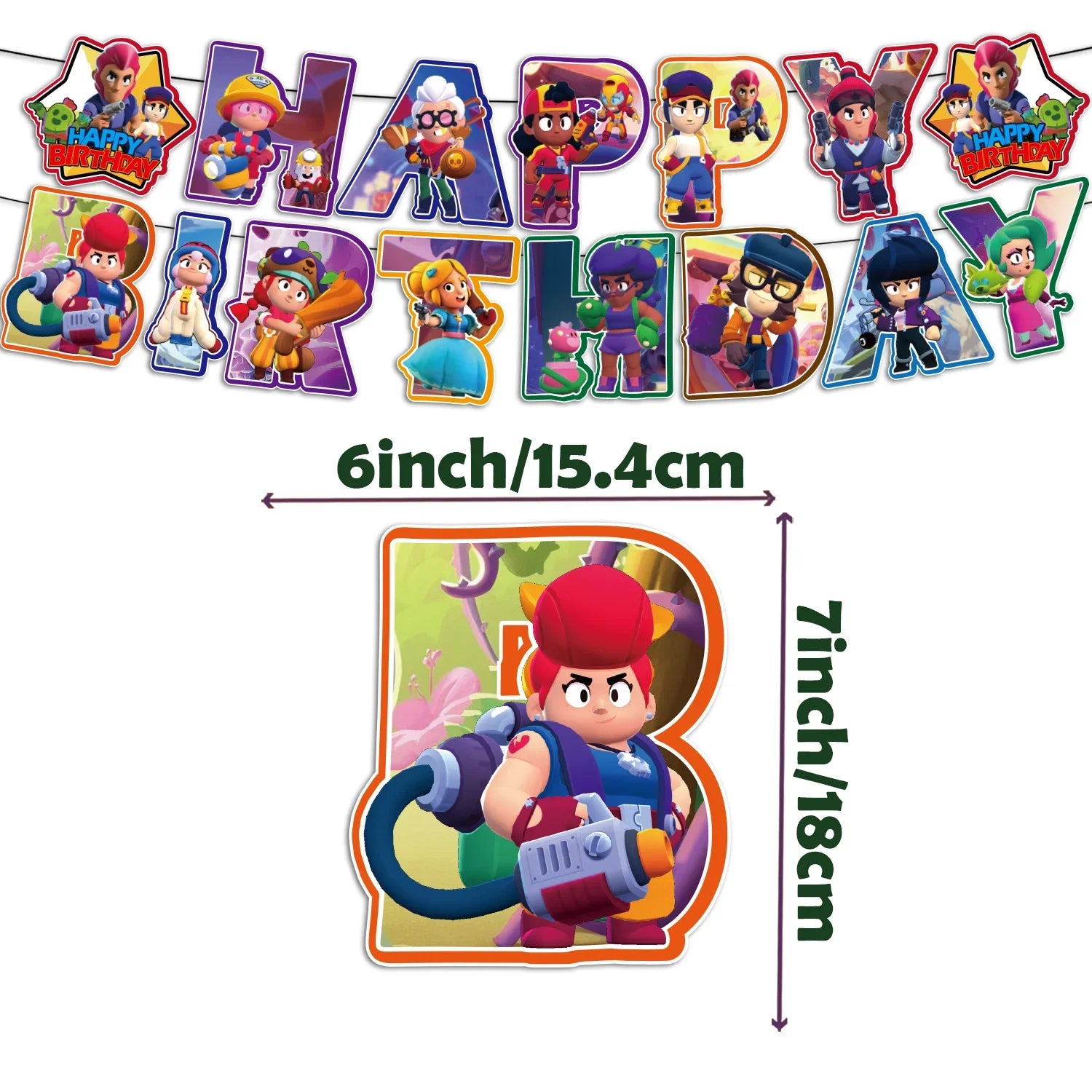 Battle Balloons Happy Birthday Banner Fight Game Party Decoration Brawled Background Cake Topper Disposable Tableware Keychai