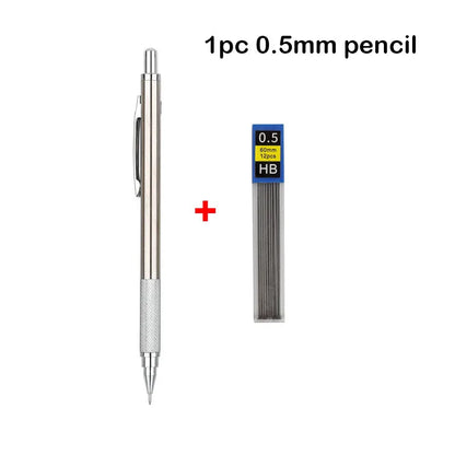Mechanical Pencil Set 0.3 0.5 0.7 0.9 1.3 2.0mm Full Metal Art Drawing Painting Automatic Pencil with Leads Office School Sup