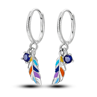 925 Sterling Silver Hoops Earrings Hypoallergenic Hoops Earrings With Zirconia Fashion Jewelry for Women Girls - KTE064