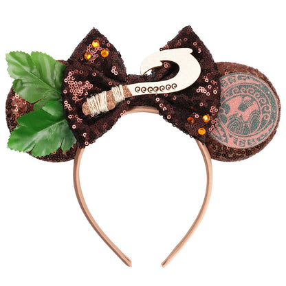 New Christmas Halloween Mouse Ears Headband Cartoon Sequin Bows Headband Birthday Party Princess Cosplay Costume For Women Ad
