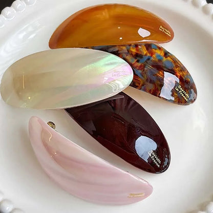 Vintage Acetic Acid Oval Hair Clip for Women Girls Korean Large Spoon Clip Spring Clip Hair Clip Top Clip Hair Accessories