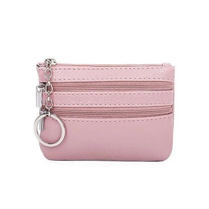 PU Leather Money Coin Purse 2024 New with Key Ring Waterproof Pocket Purse Zipper Wear-resistant Credit Card Holoder Male