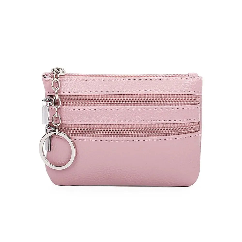 PU Leather Money Coin Purse 2024 New with Key Ring Waterproof Pocket Purse Zipper Wear-resistant Credit Card Holoder Male - p