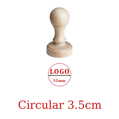 LOGO Custom Wooden Rubber Stamp Personalized Name Stamp Business Logo Customization for Office Craft DIY | Free Design - Circ