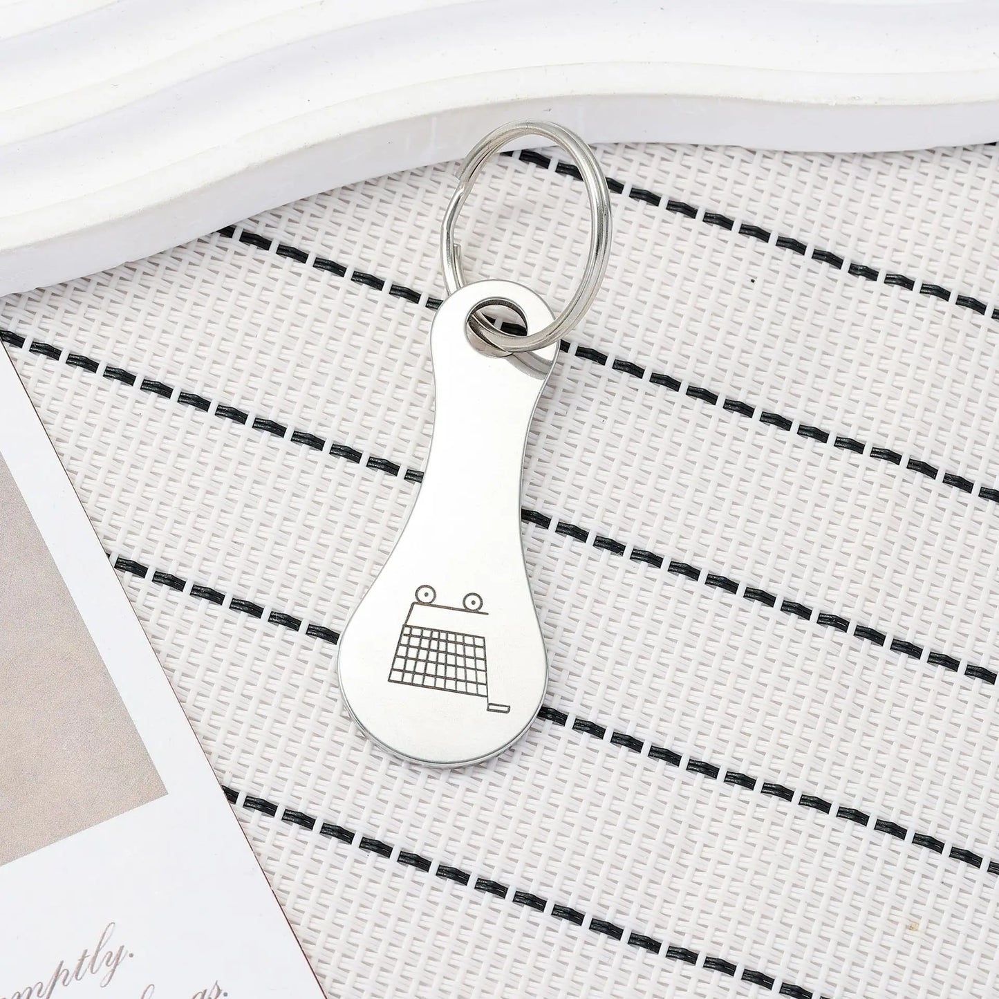  1Pcs Cart Shopping Token Trolley Key Keychain Coin Quarter Grocery Supermarket Holder Keyring Metal Ring Change Unlock Coin
