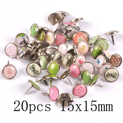 mix vintage Diy Brads Scrapbooking Embellishment Fastener Brad Metal Crafts Decoration CP2583 - 15x15mm 20pcs A