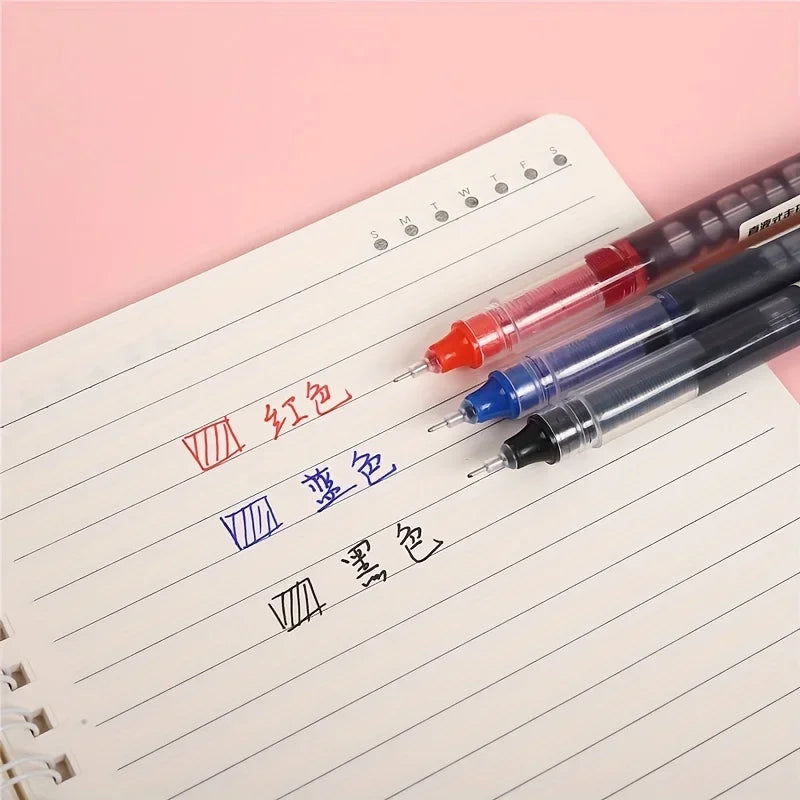 3-102Pcs/set Needle Type Gel Pens Straight Liquid Ballpoint Pen Kawaii Stationery School Office Supplies Writing