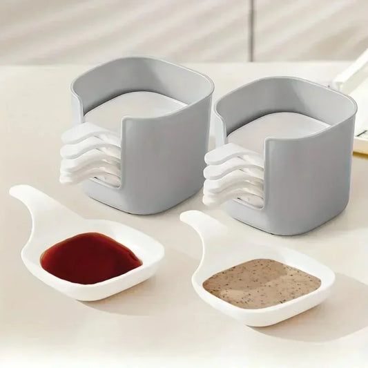 7pcs/set Sauce Dish Food Sauce Dish Dipping Dish SetSnack Seasoning Dish Food Container Tomato Sauce Plates Kitchen Supplies