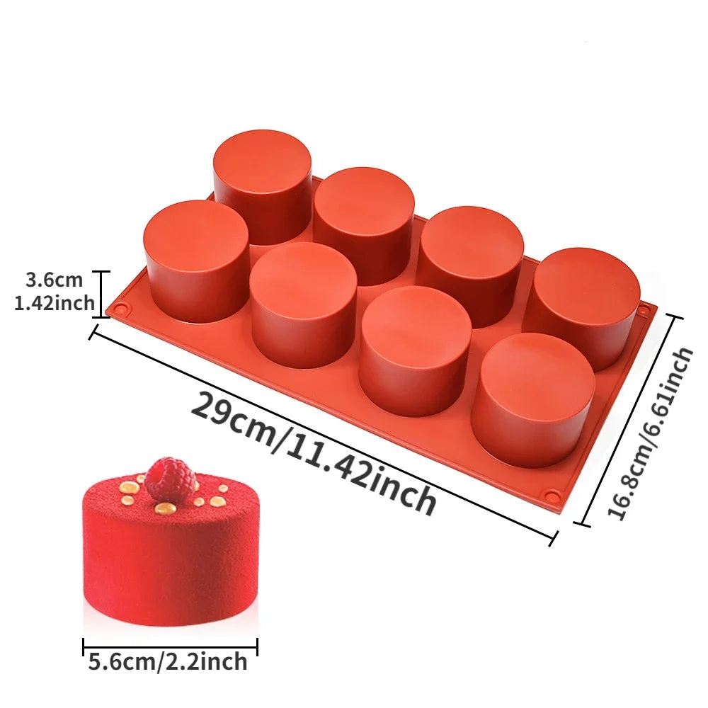 Cylinder Silicone Mold for Soap Jelly Pudding Resin Chocolate Cookie Mold hocolate Covered Sandwich Tool Candy Cake Baking Pa