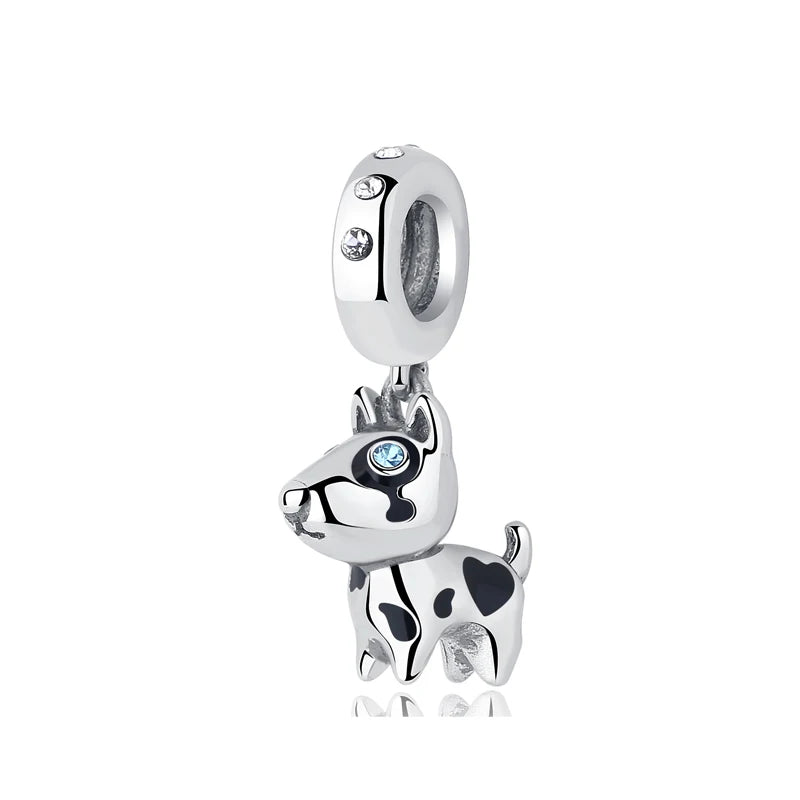 Original 925 Sterling Silver Charms Love Pets Dog Cat Paw Print Pendant Beads Fit Brand Bracelets Necklaces Women DIY Jewelry