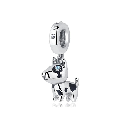 Original 925 Sterling Silver Charms Love Pets Dog Cat Paw Print Pendant Beads Fit Brand Bracelets Necklaces Women DIY Jewelry